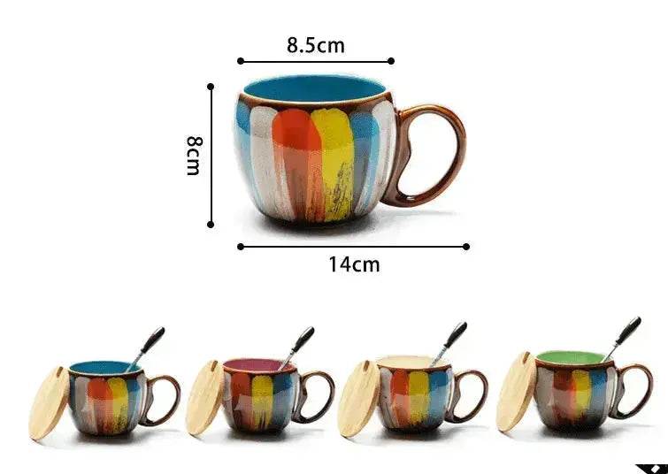 Creative Handmade European Style Ceramic Couples Mug with Lid Soon - EX-STOCK Canada