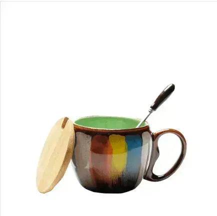 Creative Handmade European Style Ceramic Couples Mug with Lid Soon - EX-STOCK Canada