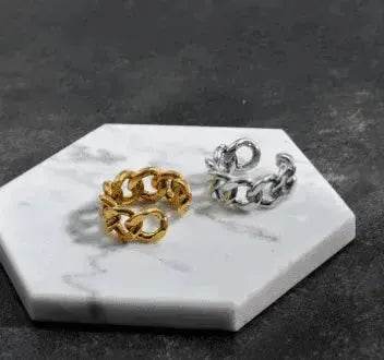 Fashionable with unique chain design ring - EX-STOCK Canada
