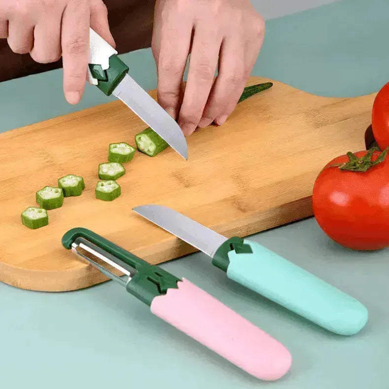 Couteau à éplucher et gratter les fruits pour la maison Deux en un éplucheur - EX-STOCK Canada