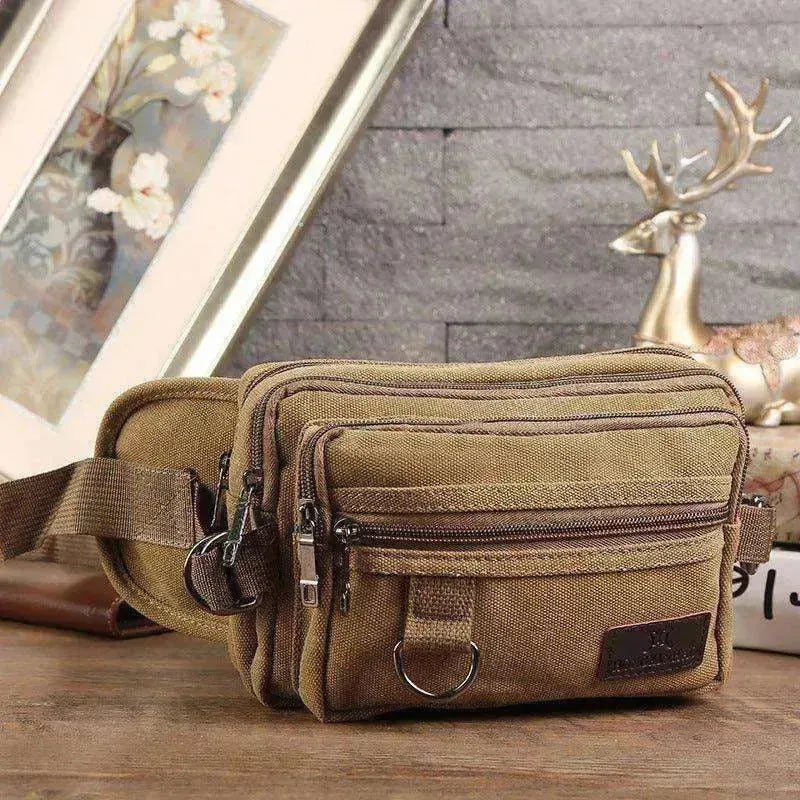 Sac banane en toile avec 4 poches à fermeture éclair - EX-STOCK Canada