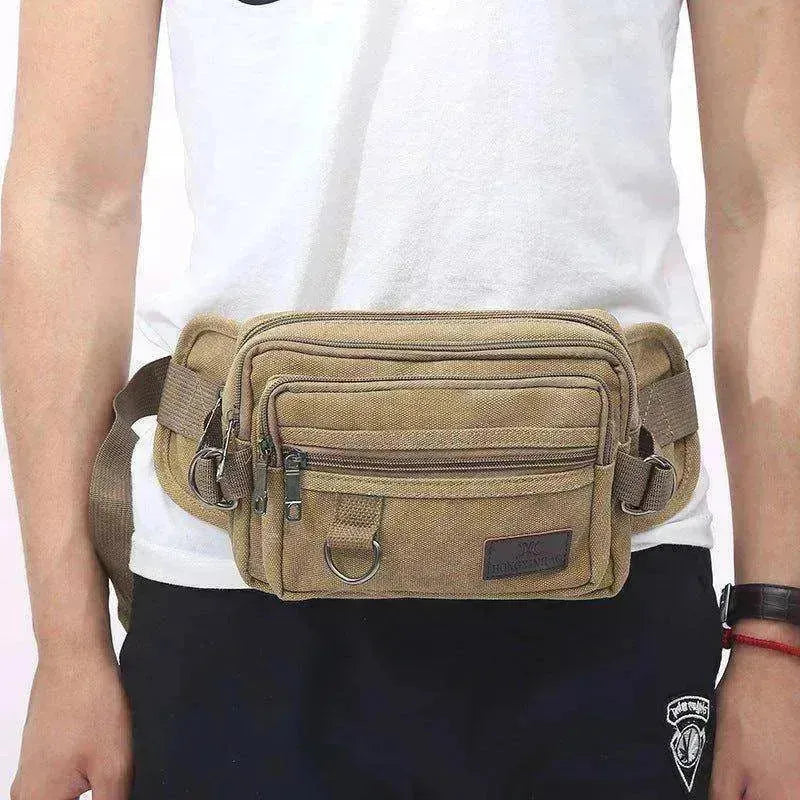 Sac banane en toile avec 4 poches à fermeture éclair - EX-STOCK Canada