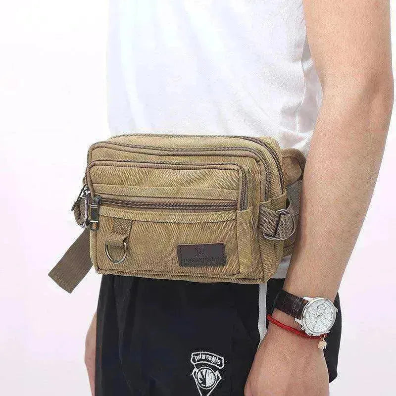 Sac banane en toile avec 4 poches à fermeture éclair - EX-STOCK Canada