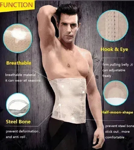 Ceinture respirante pour hommes avec clip de taille à fermeture invisible et rétractable pour l'abdomen - EX-STOCK CANADA