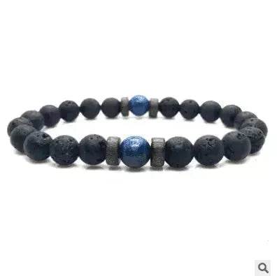 Personality Men's Black Volcanic Stone Bracelet - EX-STOCK Canada