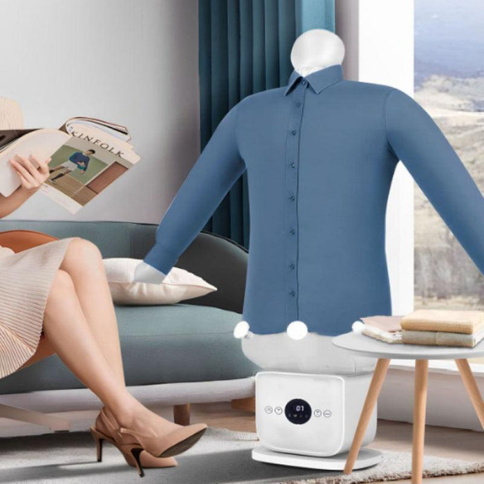 Automatic inflatable ironing and drying machine front view white finish Canada