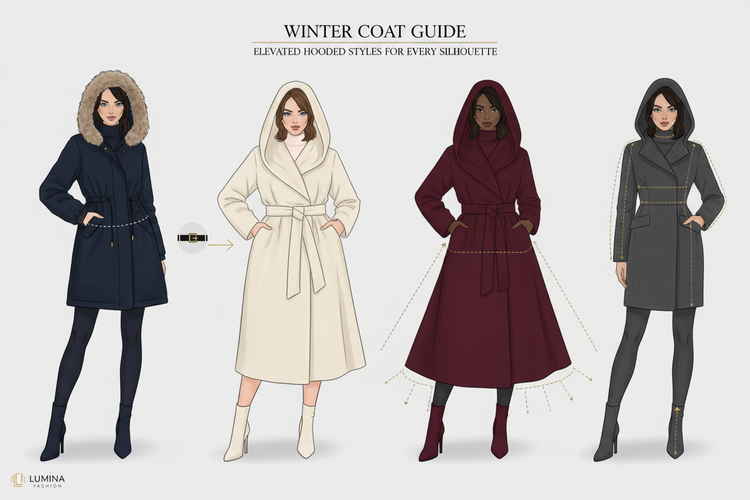 Guide complet du manteau d'hiver capuche femme selon votre morphologie
