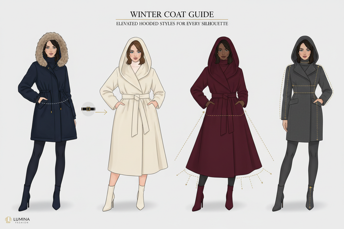 Guide complet du manteau d'hiver capuche femme selon votre morphologie