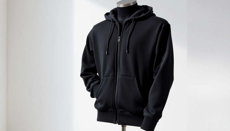 Elevate Your Style with the Perfect Black Zip-Up Hoodie