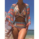 Women's Split Cross Strap Retro Ethnic Style Swimsuit - EX-STOCK Canada
