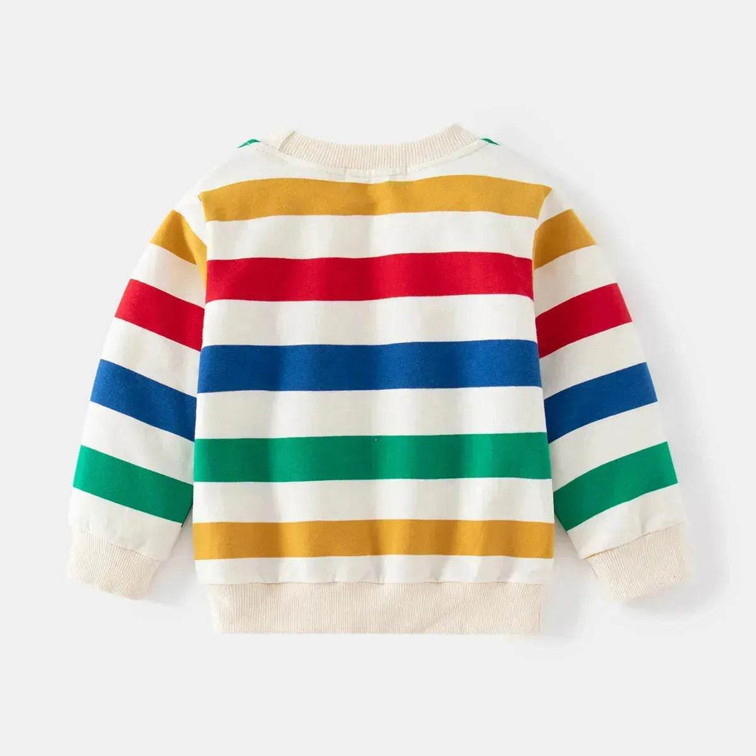 Unisex Colorful Striped Long-sleeved Sweater for Kids Pullover for Kids - EX-STOCK Canada