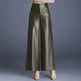 High Waist Thick Loose Big Leg Straight All-matching Wide Leg Leather trouser Pants For Women - EX-STOCK CANADA