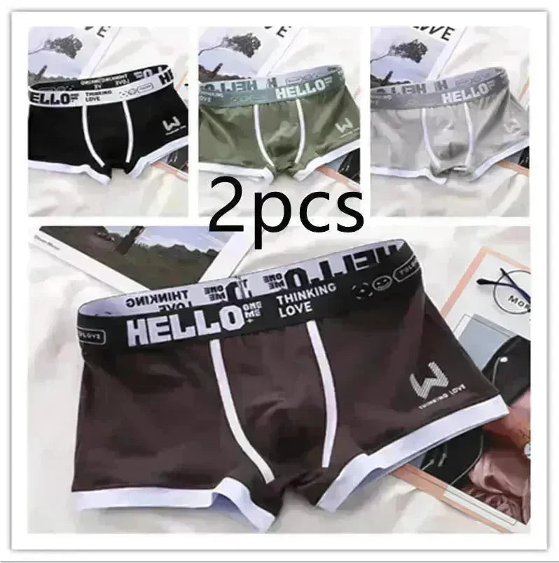Men's Cotton  Boxer Briefs Trendy Breathable Low waist underwear - EX-STOCK CANADA