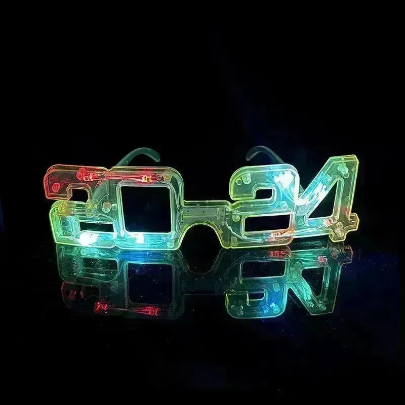 LED Glowing New Year Glasses 2024 Glitter Glasses For Party Evening Decoration - EX-STOCK CANADA