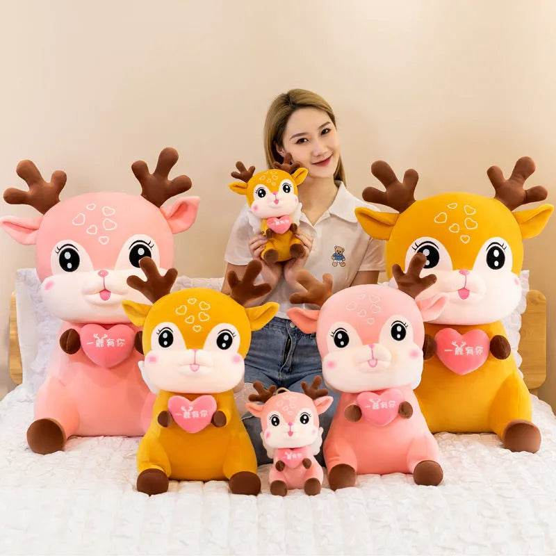 Cute Sika Deer Plush Toy Rag Doll Sleeping Pillow - EX-STOCK Canada