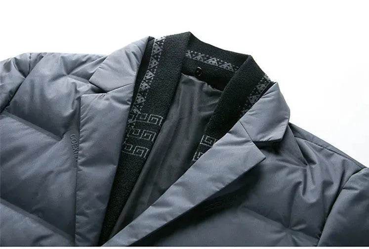 Winter Men's Suit Detachable Scarf Collar Casual Down Jacket - EX-STOCK Canada