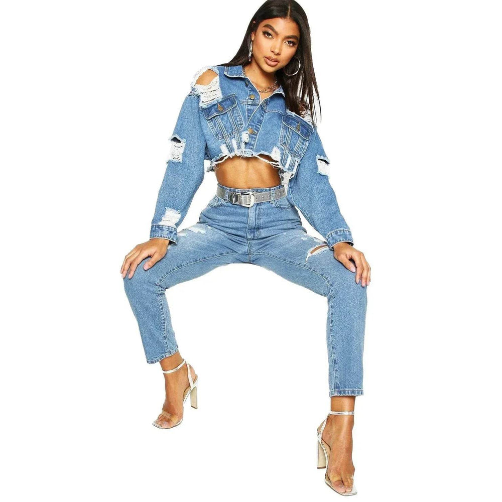 Y2K Fashion Women Street Denim Jeans Cropped Jacket - EX-STOCK Canada