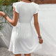 Women's V Neck Lace Mini Dresses Casual Summer Ruffle Sleeve Crochet Sundresses EX-STOCK