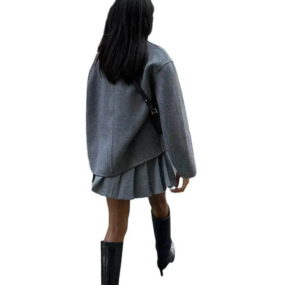 Fall Winter Double Breasted Solid Color Cashmere coat for women - EX-STOCK Canada