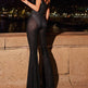 Black Sparkly Mesh Flare Evening Jumpsuit product image 2