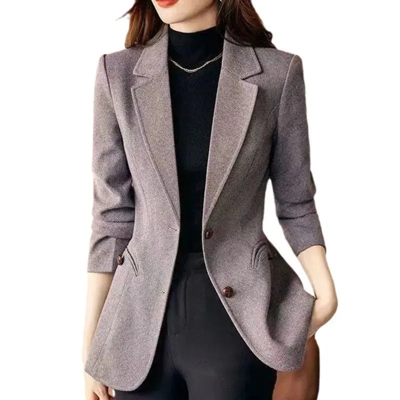 Fashion Personality Woolen Business Formal Blazer jacket Women - EX-STOCK CANADA