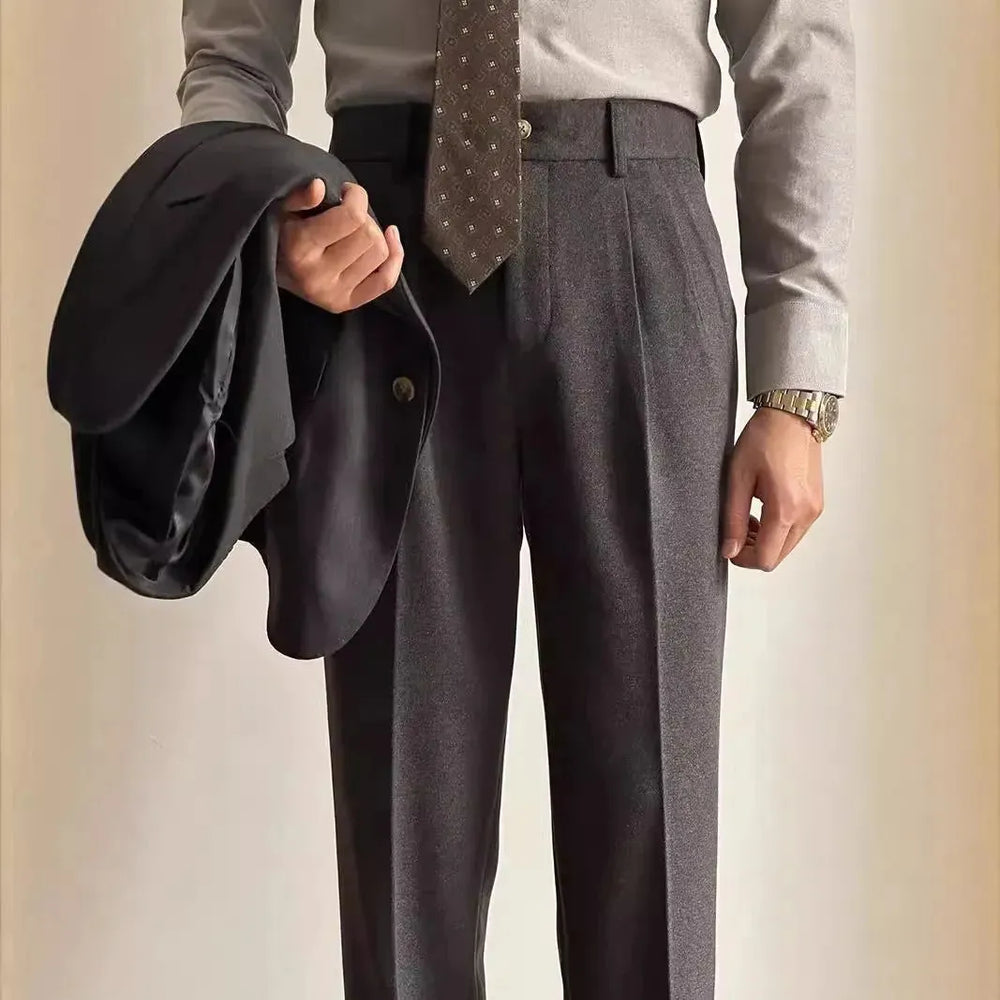 Straight Fitted All-matching formal business Office Work Suit Pants trouser  For Men - EX-STOCK CANADA