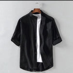 Men's Linen Stand Collar Loose Shirt - EX-STOCK CANADA