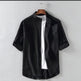 Men's Linen Stand Collar Loose Shirt - EX-STOCK CANADA