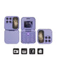 Purple flip phone with feather design on a white background Mini Flip Phone – Dual SIM 2G Folding Mobile Phone with Camera, Multiple Colours