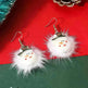 Winter Snowflake Hair Ball Earrings Ins Cute Christmas Elk Santa Claus Stock Element Earrings Women Jewelry - EX-STOCK CANADA
