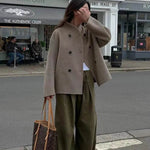 Fall Winter Double Breasted Solid Color Cashmere coat for women - EX-STOCK Canada