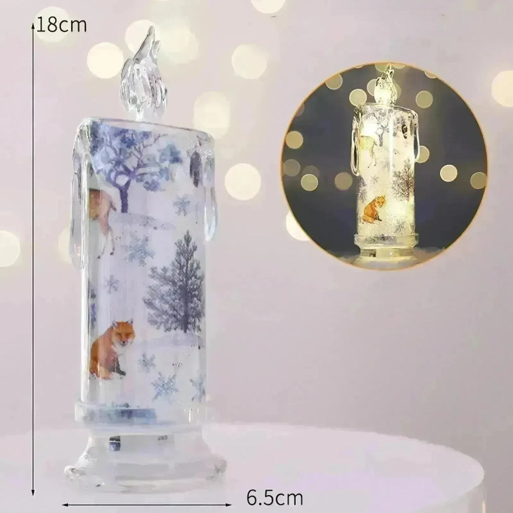 Christmas Transparent Electronic Flameless Candles Decorative Gifts - EX-STOCK CANADA