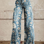 Women's Wide-leg Pants Fashion High Waist Casual Trousers 3D Printing 