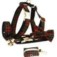 Christmas Pet Collar Plaid With Green Background Dog Rope Leash Suit - EX-STOCK CANADA