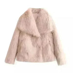Winter Plush Open front Coat Thick lapel Outwear Faux Fur Coat women - EX-STOCK CANADA