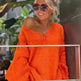 Women's Fashion V-neck Long-sleeve Knitwear 2-color Sweater dress - EX-STOCK CANADA