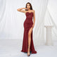 Elegant strapless Slit Long Sequin dress Formal Evening dress - EX-STOCK CANADA