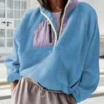 Women's Fashion Sweatshirt Fleece Stand Collar Zipper Pocket Top EX-STOCK Canada 
