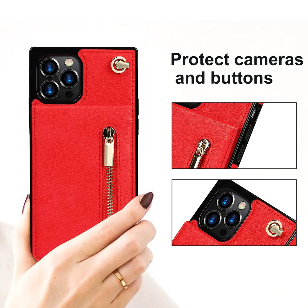 Samsung leather Crossbody Phone Case Card Holder Wallet leather case - EX-STOCK CANADA