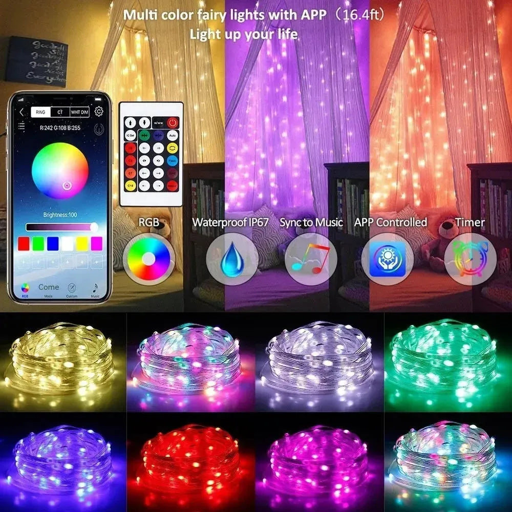 Smart Point Control Voice Control Lighting Chain Mobile Phone Bluetooth APP Control - EX-STOCK CANADA