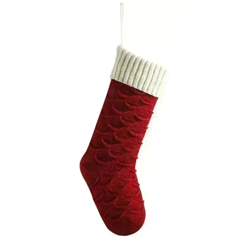 Christmas Gift Bag Decorative Socks Knitted Hanging Decoration - EX-STOCK CANADA