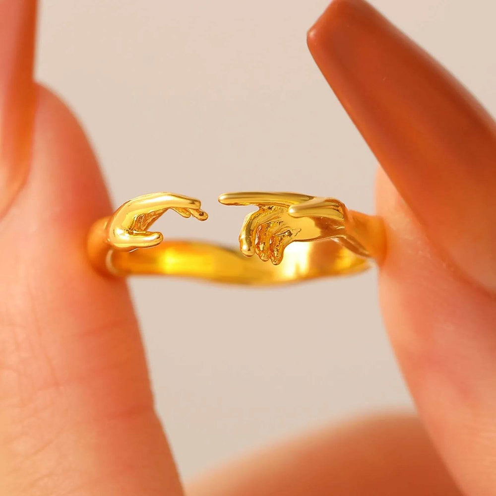 Opening Adjustable Two-hand Rings Fashion Personality Ring For Valentine's Day Jewelry - EX-STOCK Canada