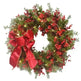 Artifical Cherry Pattern Wreaths Christmas Wreath Red Door Wreath Wall Hanging Garland Ornaments Rattan Circle Wall Decoration - EX-STOCK CANADA