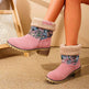 Flowers Embroidered Snow Boots Ethnic Style Platform Thick Square Heel Mid-tube Boot Winter Warm Cotton Shoes For Women - EX-STOCK Canada