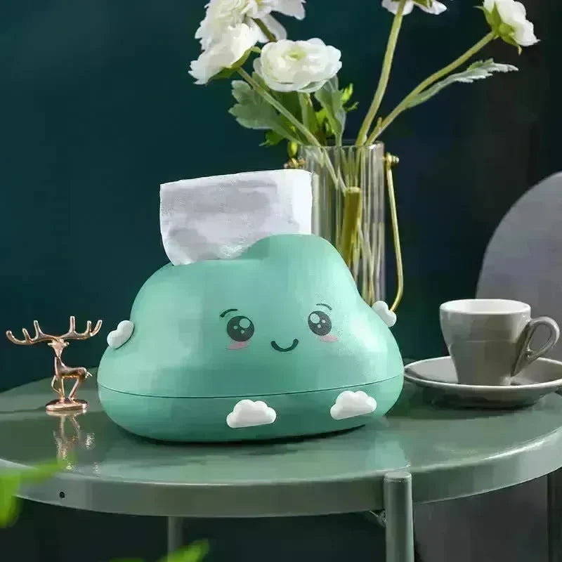 Creative Cartoon Clouds Plastic Paper Napping Box Cute Desktop Bathroom Tissue Box - EX-STOCK CANADA
