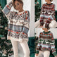 Women's Fashion Round Neck Loose Christmas Theme Jacquard Long Sleeve Sweater EX-STOCK Canada 