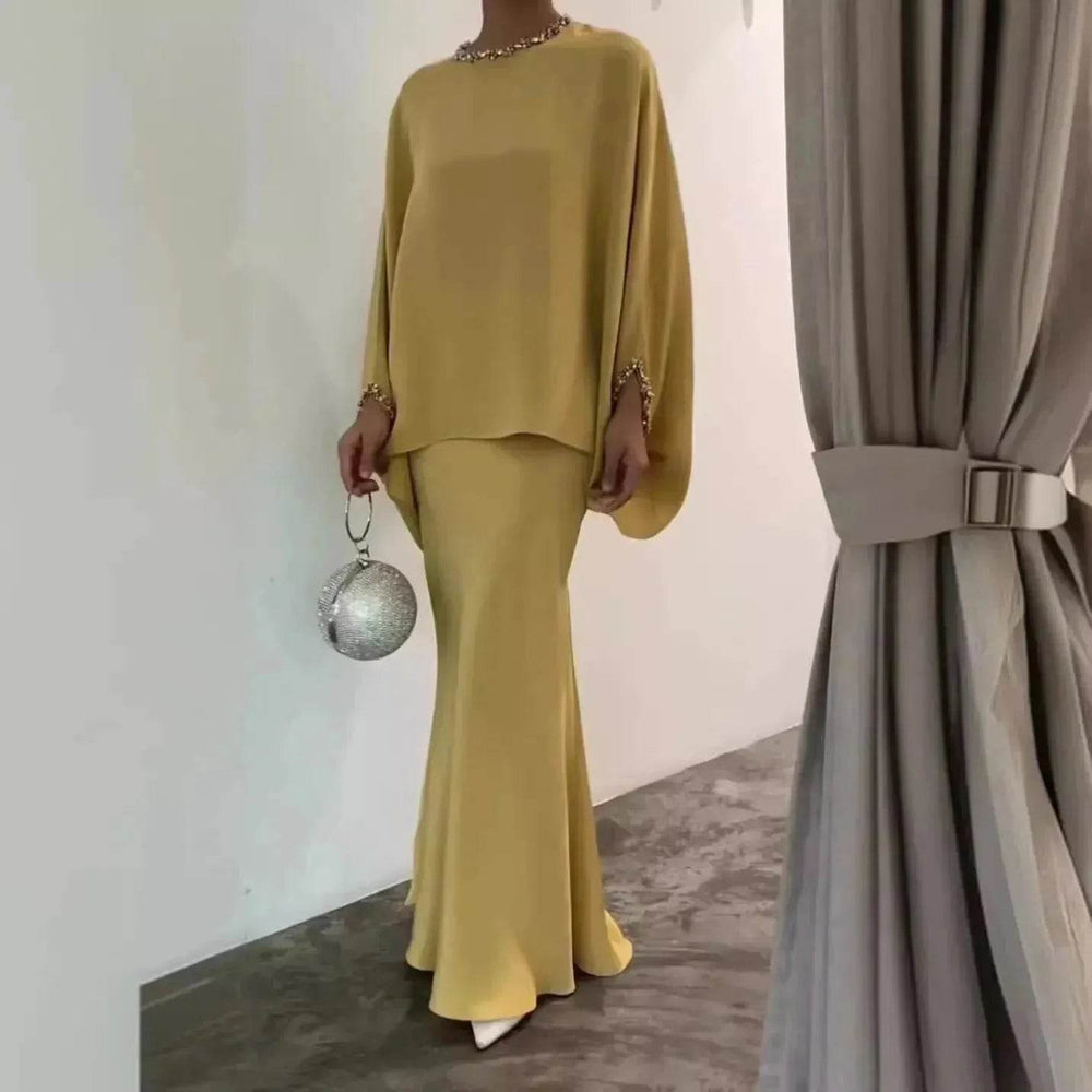 Women's Middle East Pearl Mop Dress Suit Arabtop and Blouse Elegant Matching ArabTop and Skirt suit Arab2 piece outfit - EX-STOCK Canada