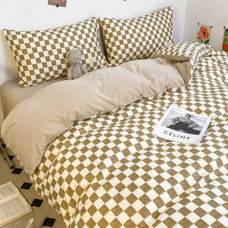 Solid Color Double Stitching Washed Cotton Duvet Cover Bedding EX-STOCK Canada 