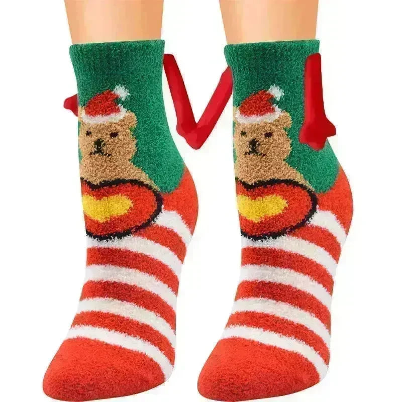 Soft Carton Christmas-themed Fleece Winter Home socks for Women - EX-STOCK CANADA