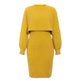 Women 2pcs Winter Outfit Cashmere dress Cropped Pullover top - EX-STOCK Canada